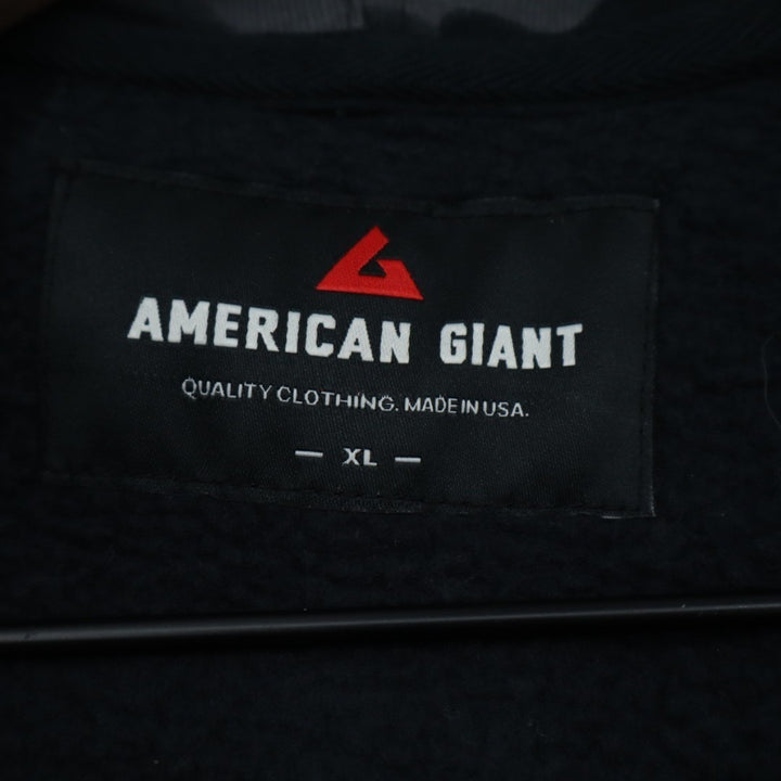 American Giant Raglan Classic Full Zip Hoodie Mens XL Black Gray Camouflage