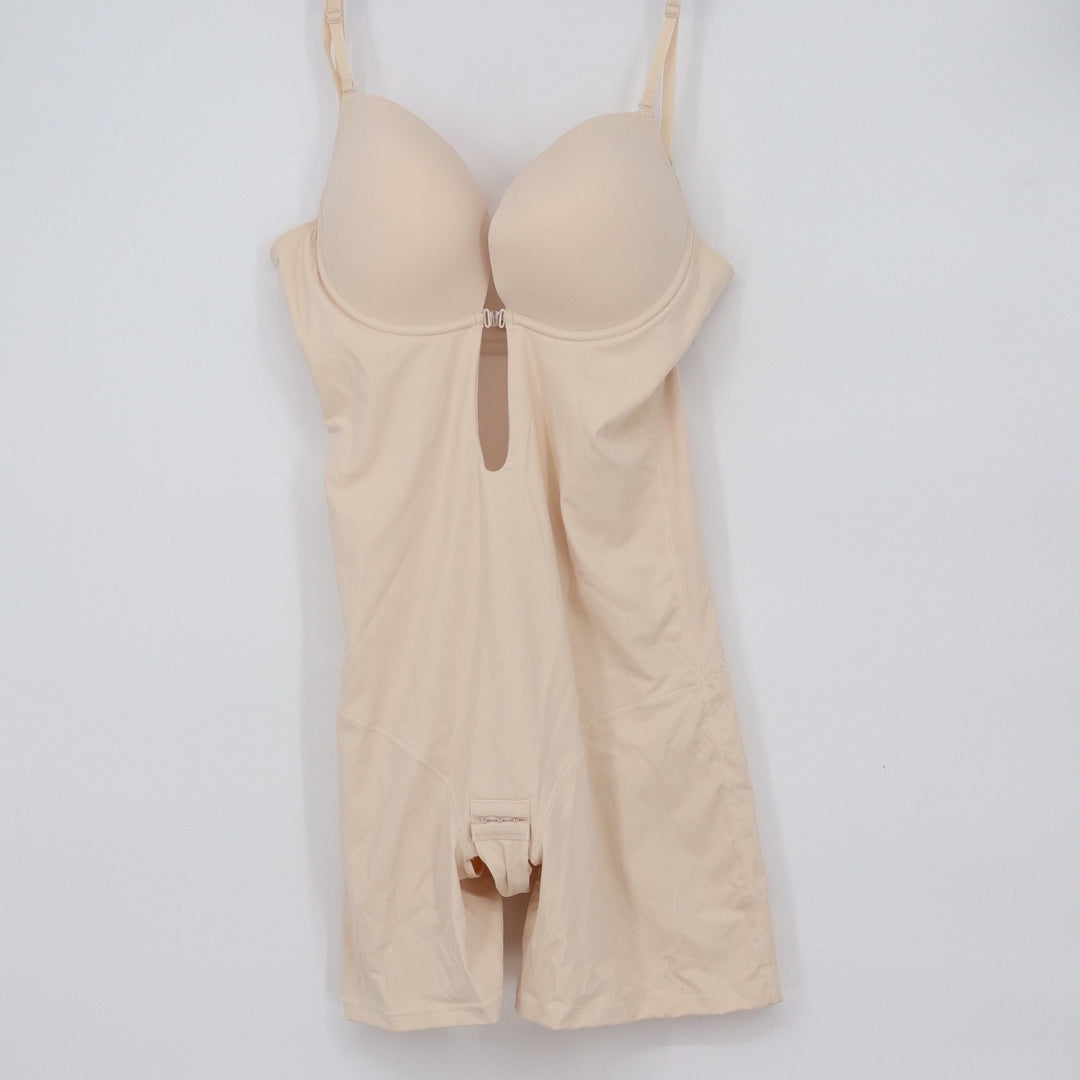 Decorus Women Beige Backless Plunge Shapewear Bodysuit XXL