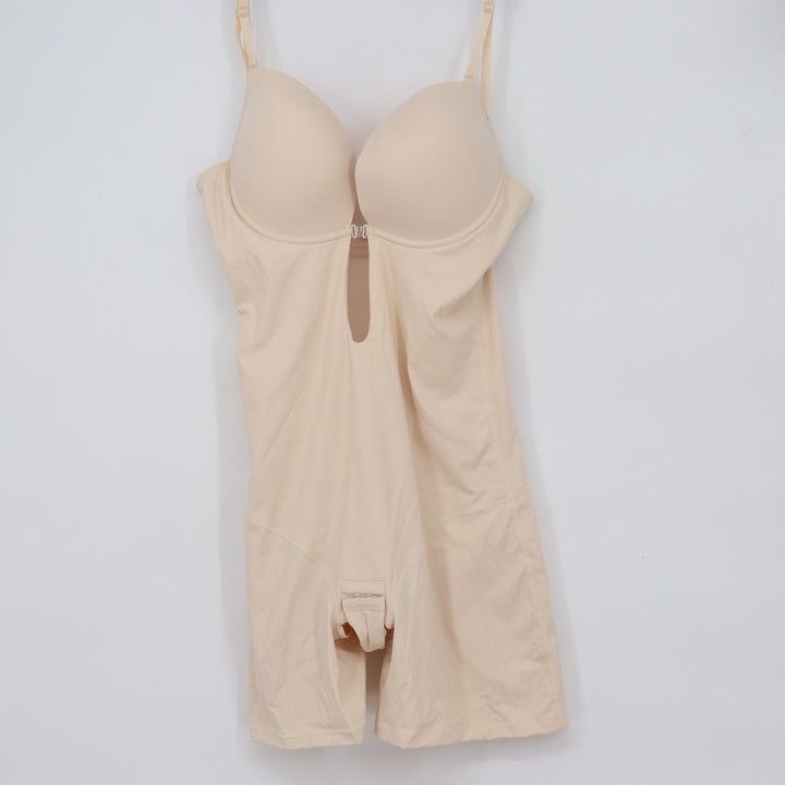 Decorus Women Beige Backless Plunge Shapewear Bodysuit XXL