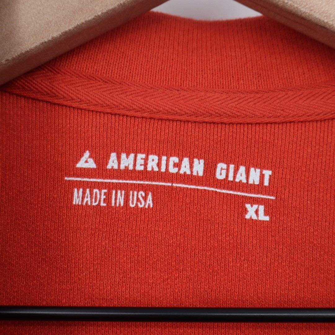 American Giant Standard Polo Shirt Mens XL Orange Short Sleeve Spread Collar