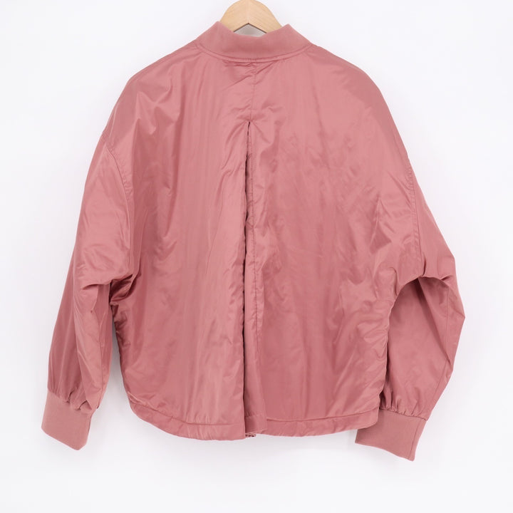A New Day Bomber Jacket Womens Large Blush Pink Full Zip Ribbed Long Sleeve