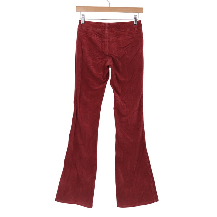 Frenchi Womens Burgundy Red Corduroy Flare Leg Seam Detail Pants Size 0