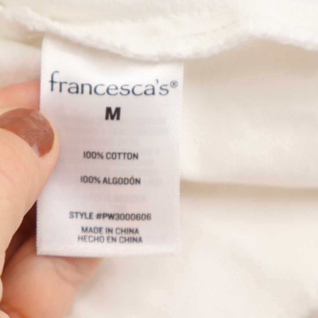 Harper Heritage Francescas White Cropped Denim Jacket Raw Hem M