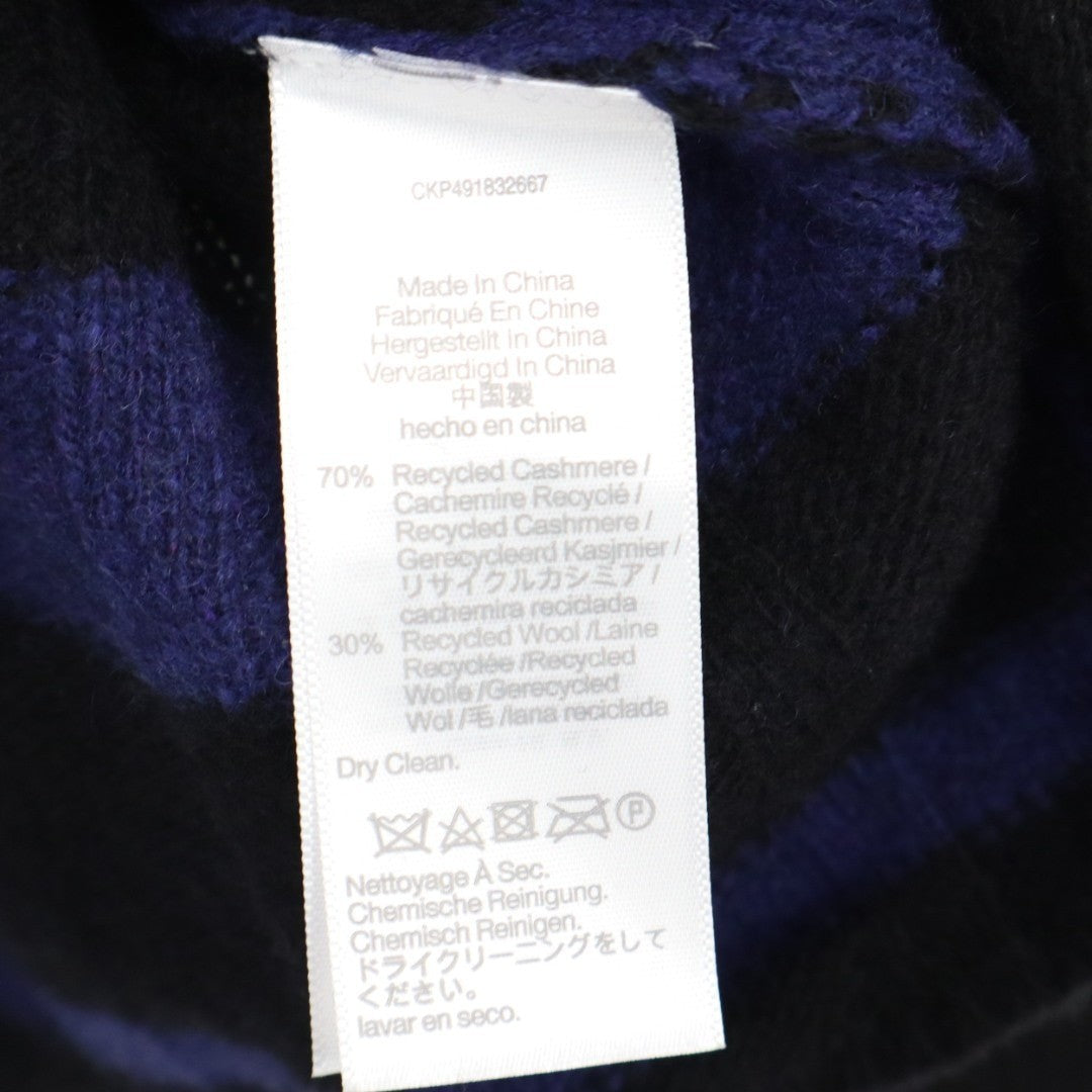 Madewell Sweater Womens 2XS Black Blue Knit Striped Ribbed Long Sleeve Mock Neck