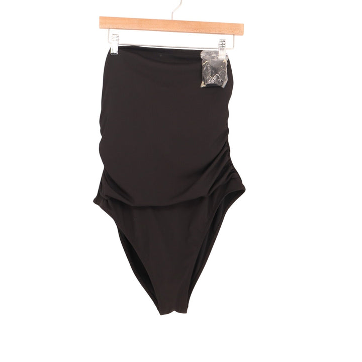 Shade & Shore One Piece Swimsuit Womens XL (16) Black Stretch Strapless Swimwear