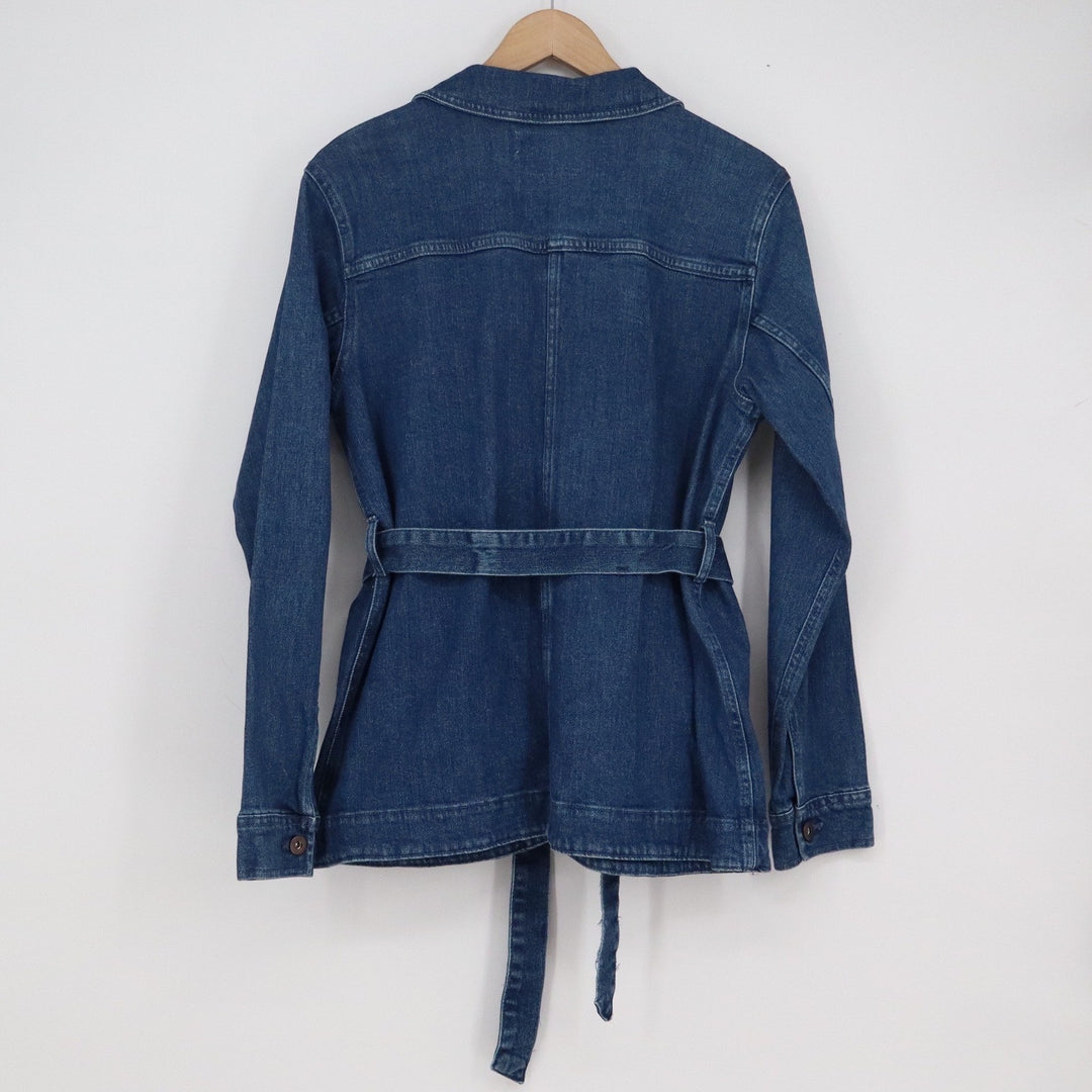 Old Navy Women's Medium Wash Denim Belted Field Jacket Blue Size M