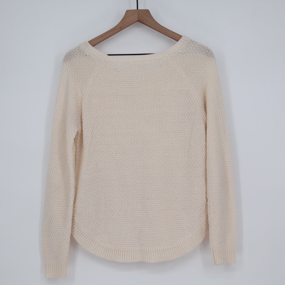 XOXO MASER Cream Floral Lace Knit Sweater Top Womens Medium