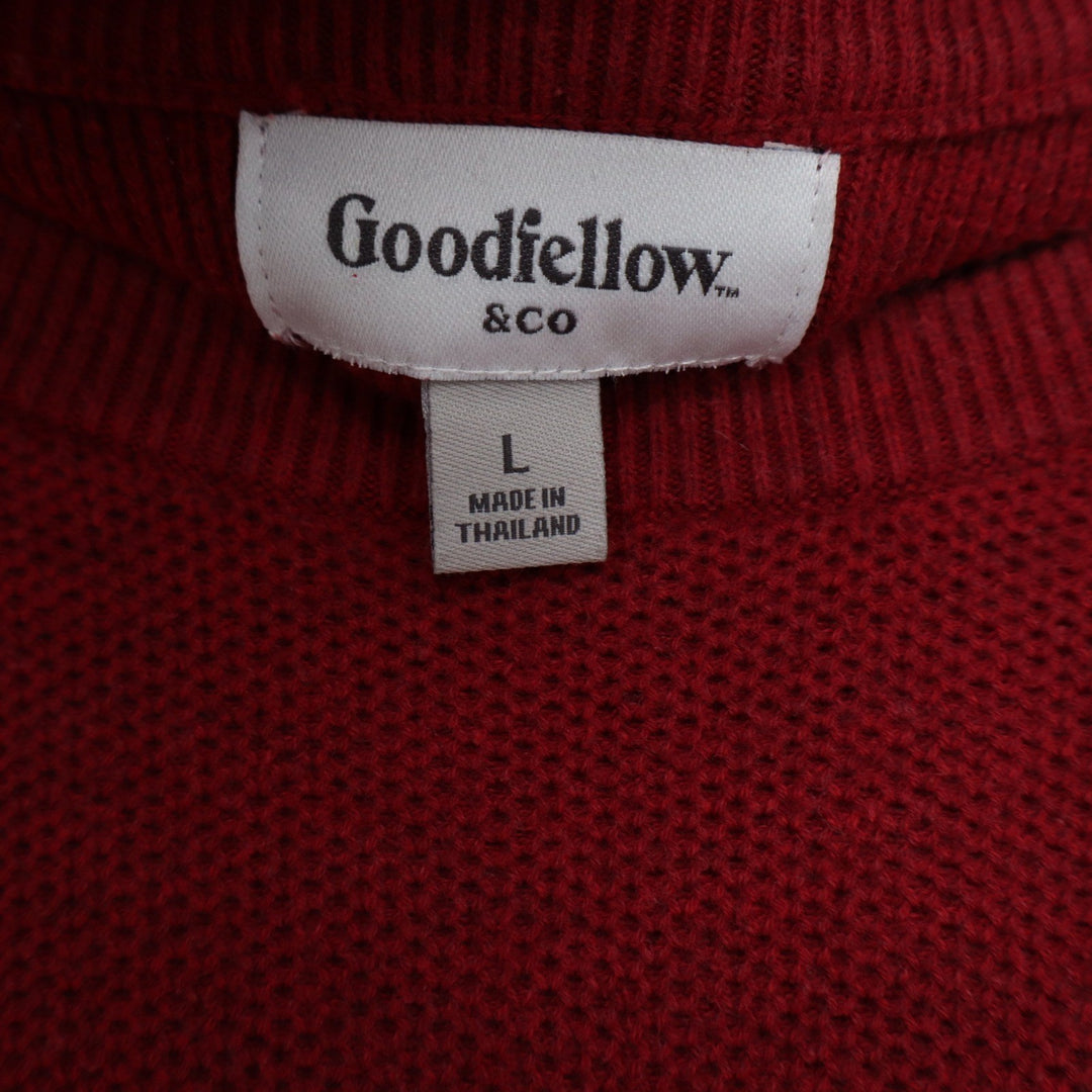 Goodfellow & Co Mens Red Textured Cotton Crew Neck Sweater Large