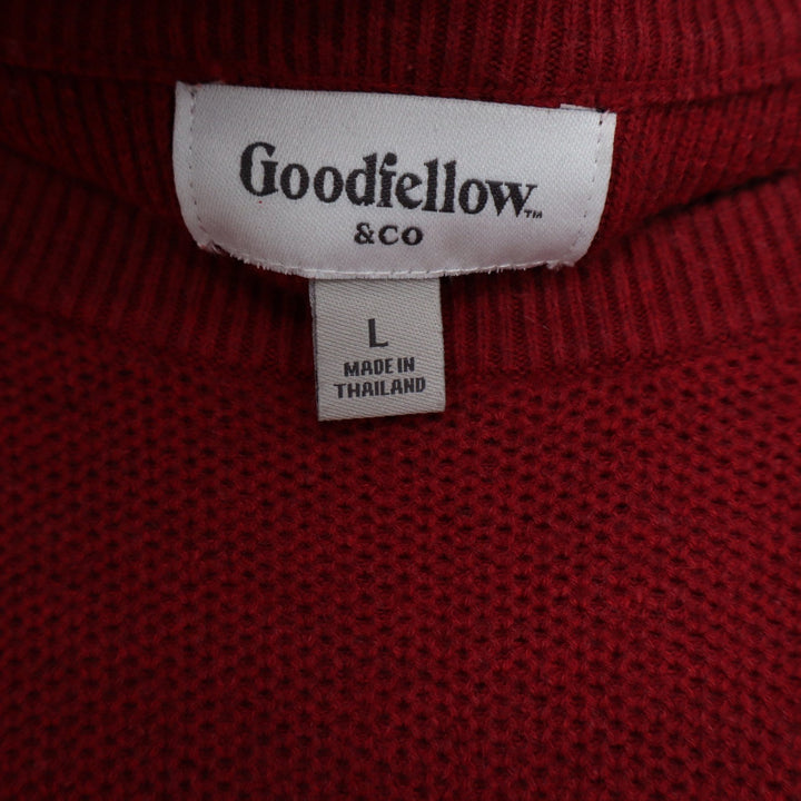 Goodfellow & Co Mens Red Textured Cotton Crew Neck Sweater Large