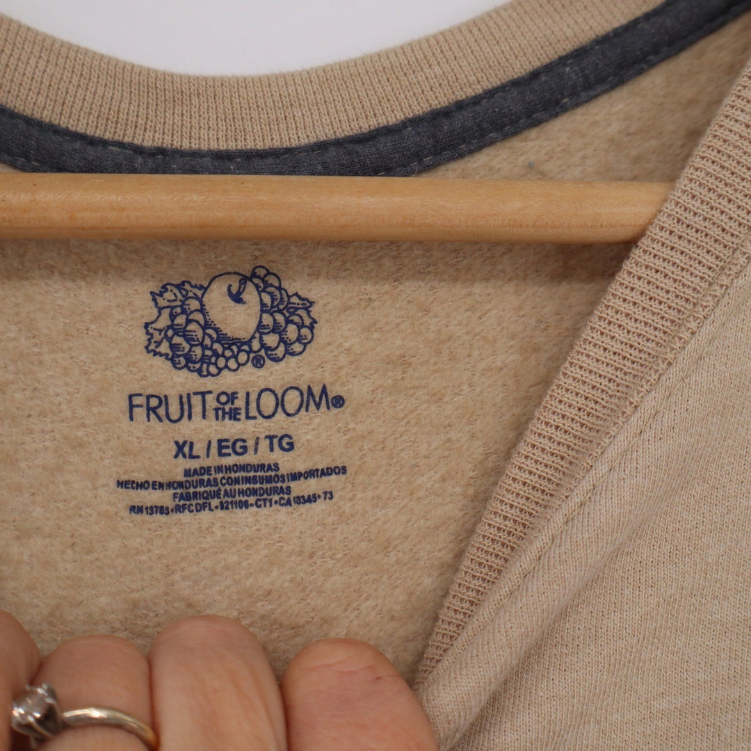 Fruit of the Loom 1988 Graphic Crewneck Sweatshirt Tan Beige XL Pullover