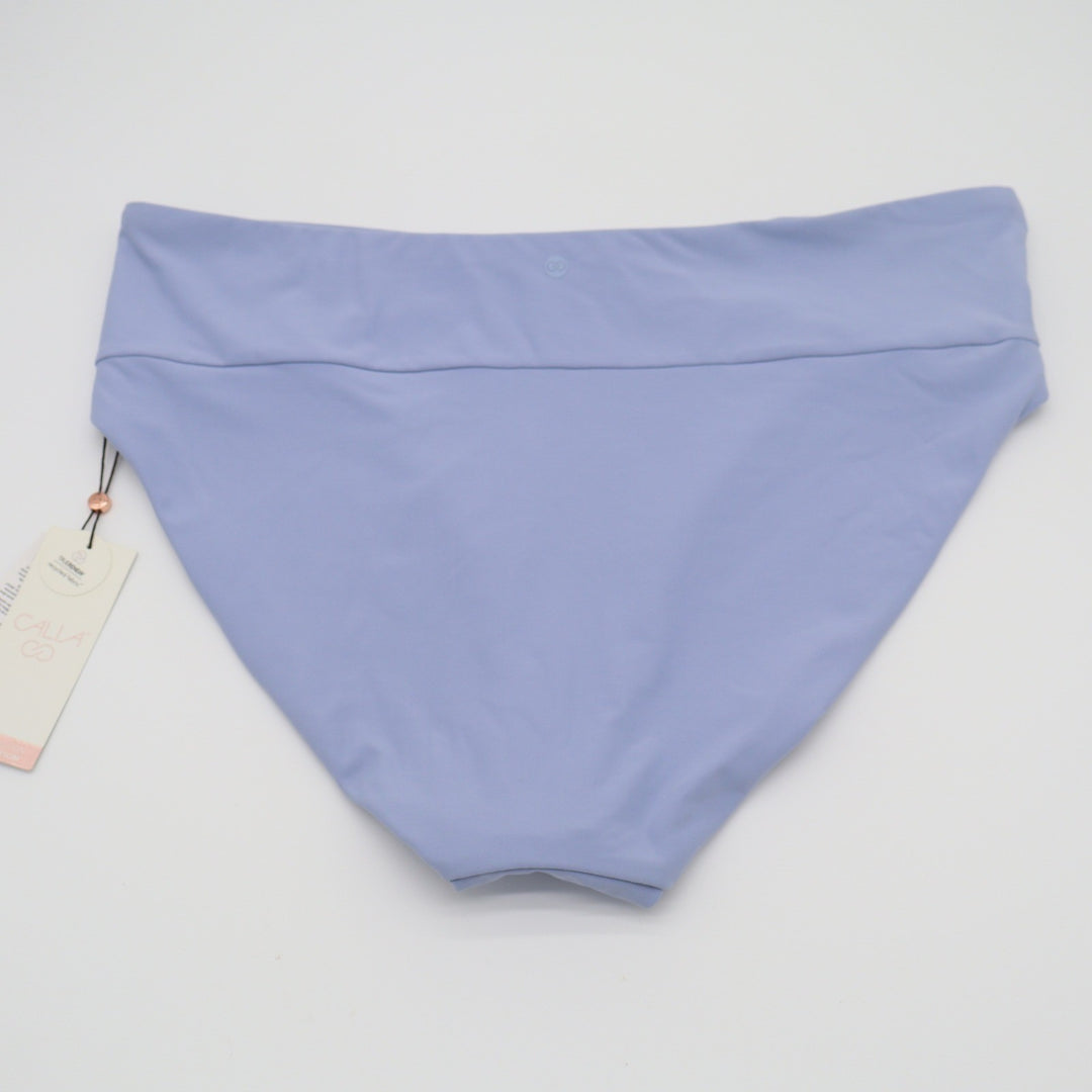 Calia Womens Mid-Rise Bikini Bottom Lavender Purple Ruched Swim XL