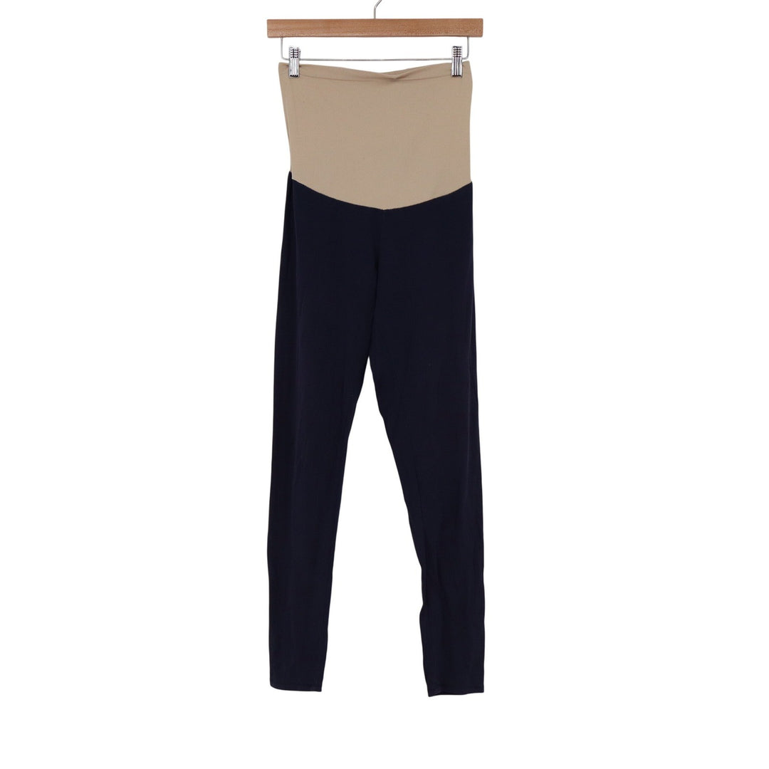 Motherhood Maternity Navy Blue Over the Belly Leggings Size Medium Full Panel