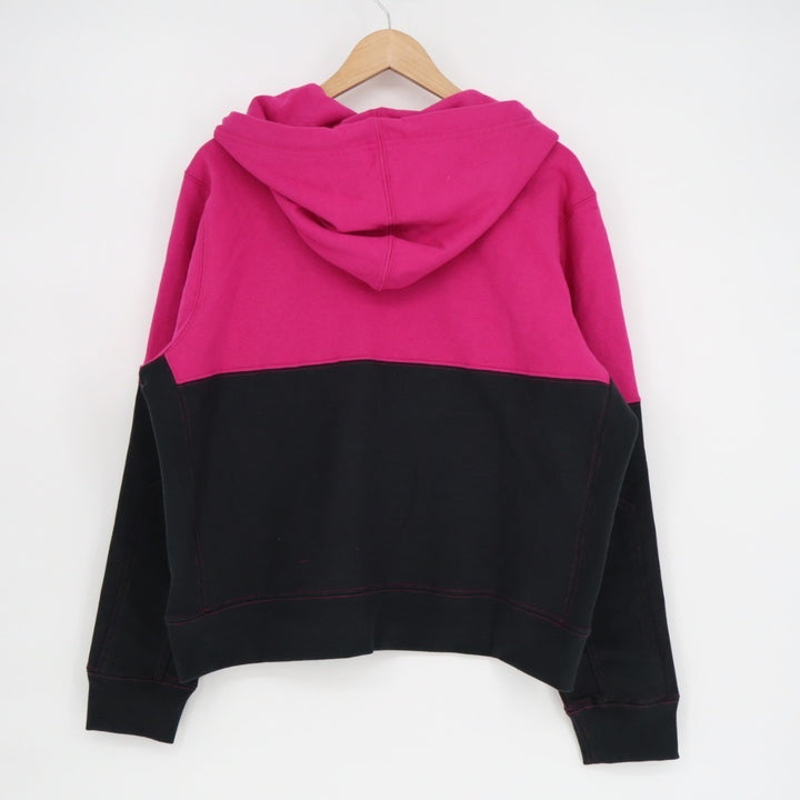 American Giant Hoodie Womens Large Pink Black Logo Fleece Lined Full Zip
