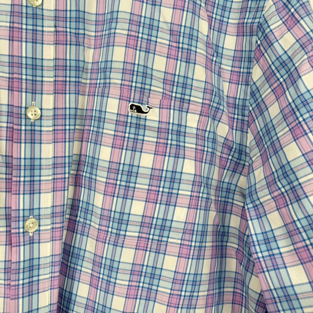Vineyard Vines Tucker Shirt Mens Large Multicolor Plaid Cotton Classic Fit Logo