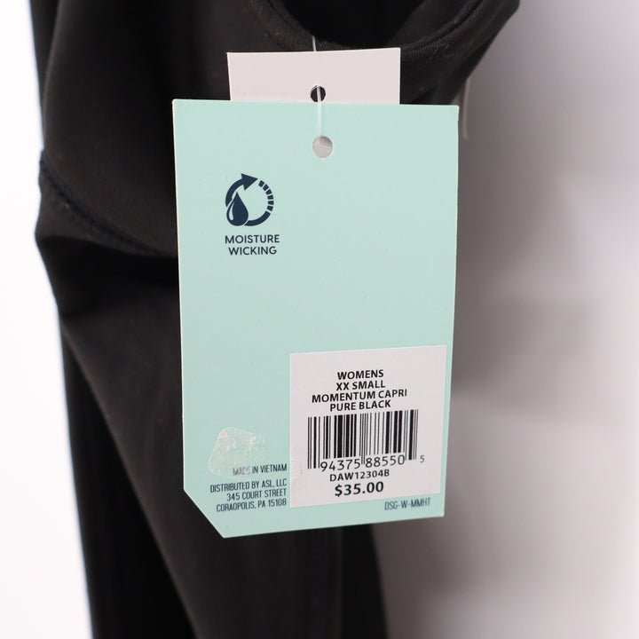 DSG Womens Momentum High Rise Capri Leggings Pure Black XXS