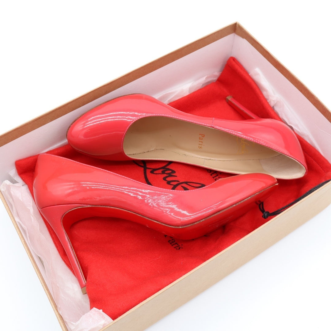 Christian Louboutin Punch Dolly Pump Womens 7.5 Red Patent Leather Stiletto Heel