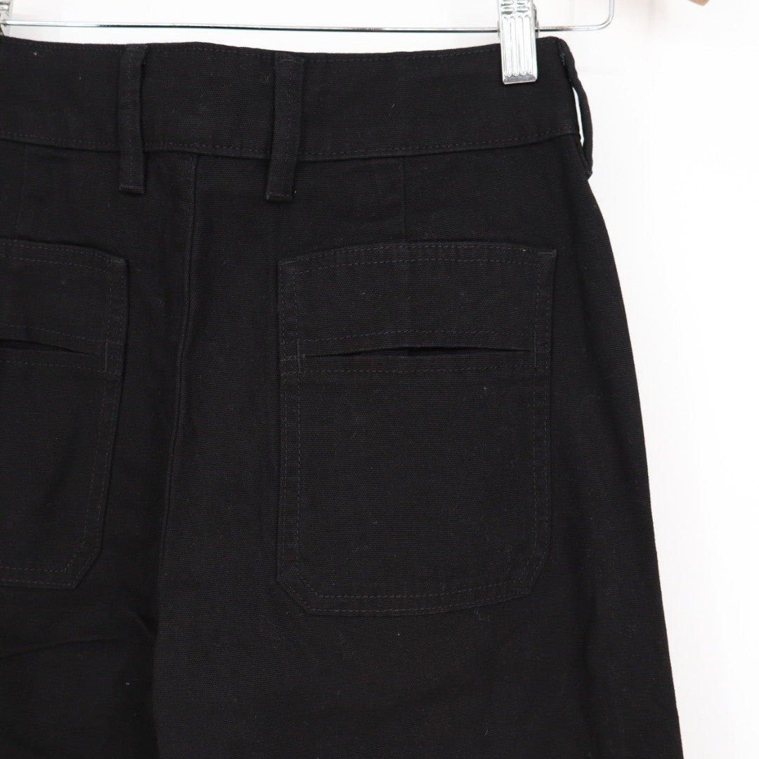 American Giant Black Wide Leg Cropped Pants Size 4 Made in USA