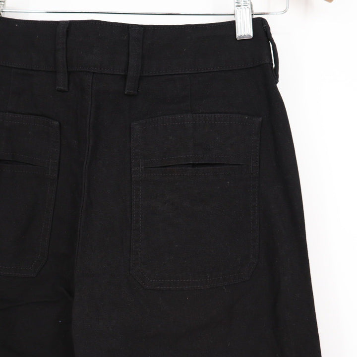 American Giant Black Wide Leg Cropped Pants Size 4 Made in USA