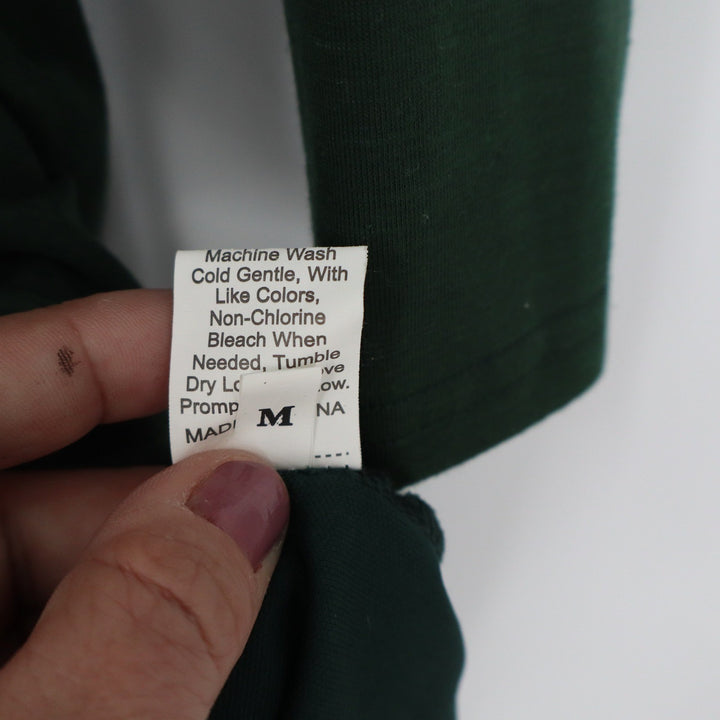 Dark Green Long Sleeve Ruched Side Draped Midi Sheath Dress Mens Size M