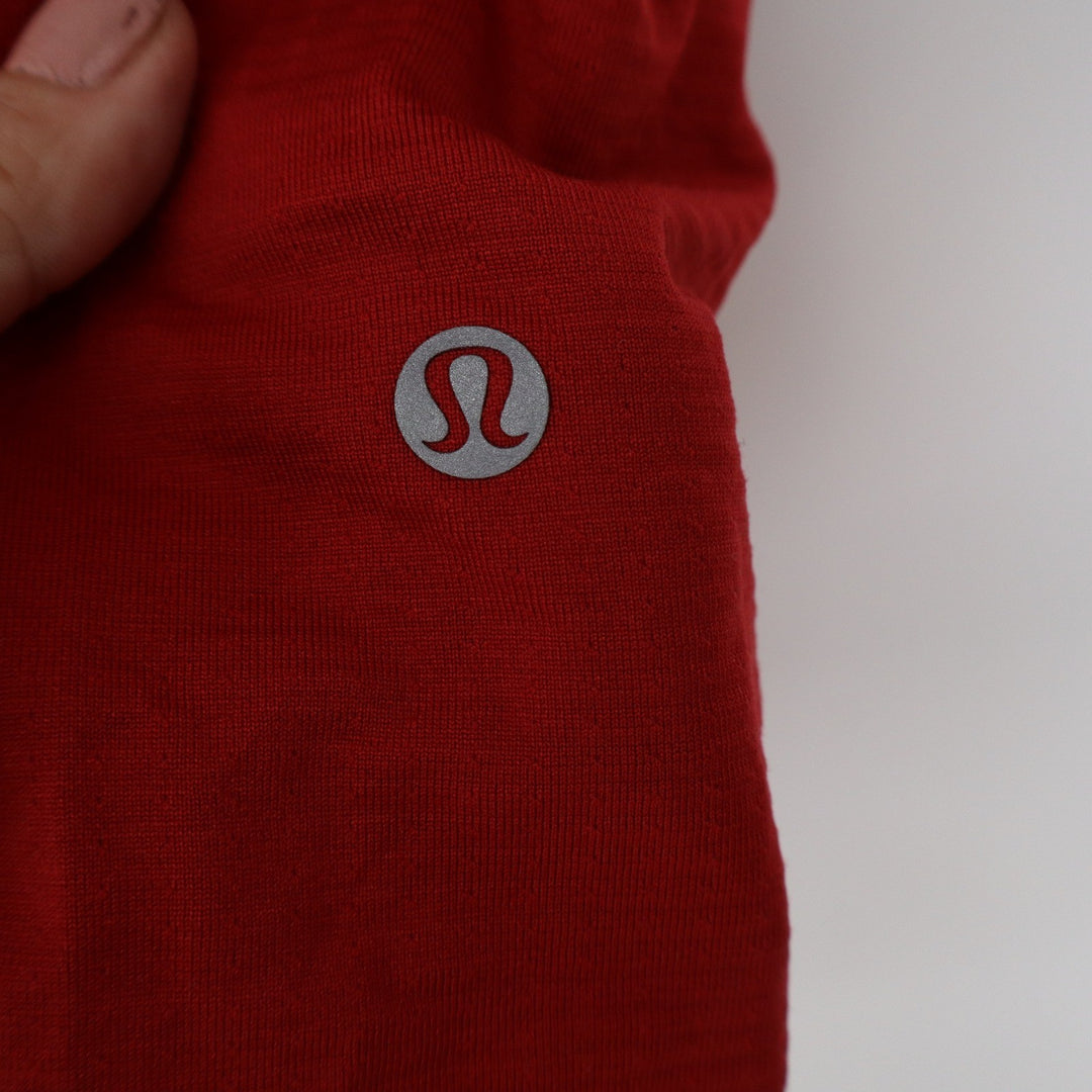 Lululemon Mens Maker's Mark Embroidered Polo Shirt Red Short Sleeve