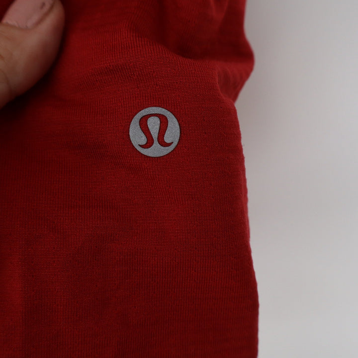 Lululemon Mens Maker's Mark Embroidered Polo Shirt Red Short Sleeve