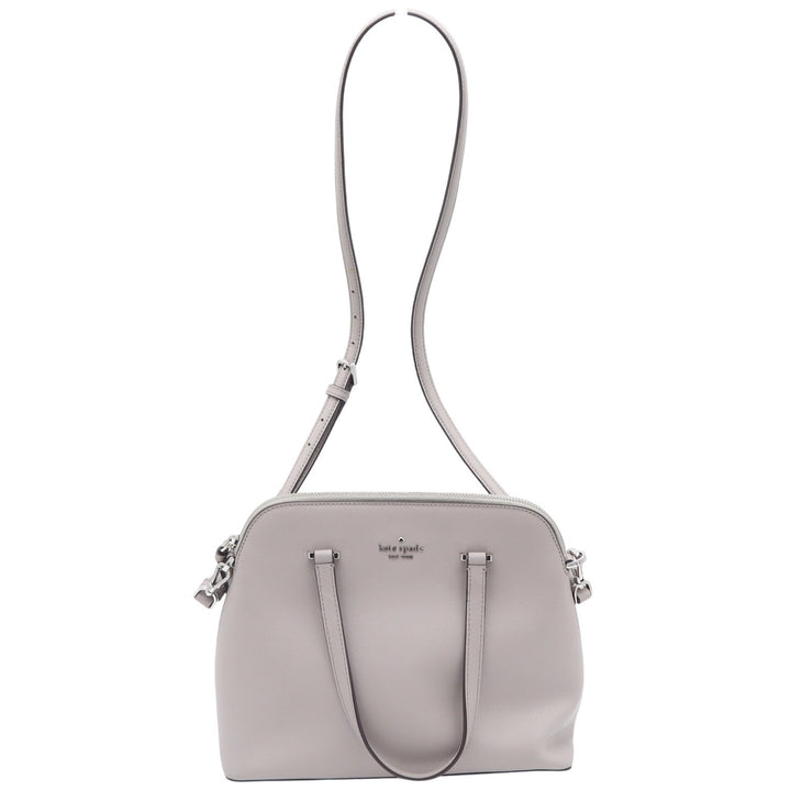 Kate Spade Satchel Womens Medium Larchmont Avenue Dome Gray Leather Crossbody
