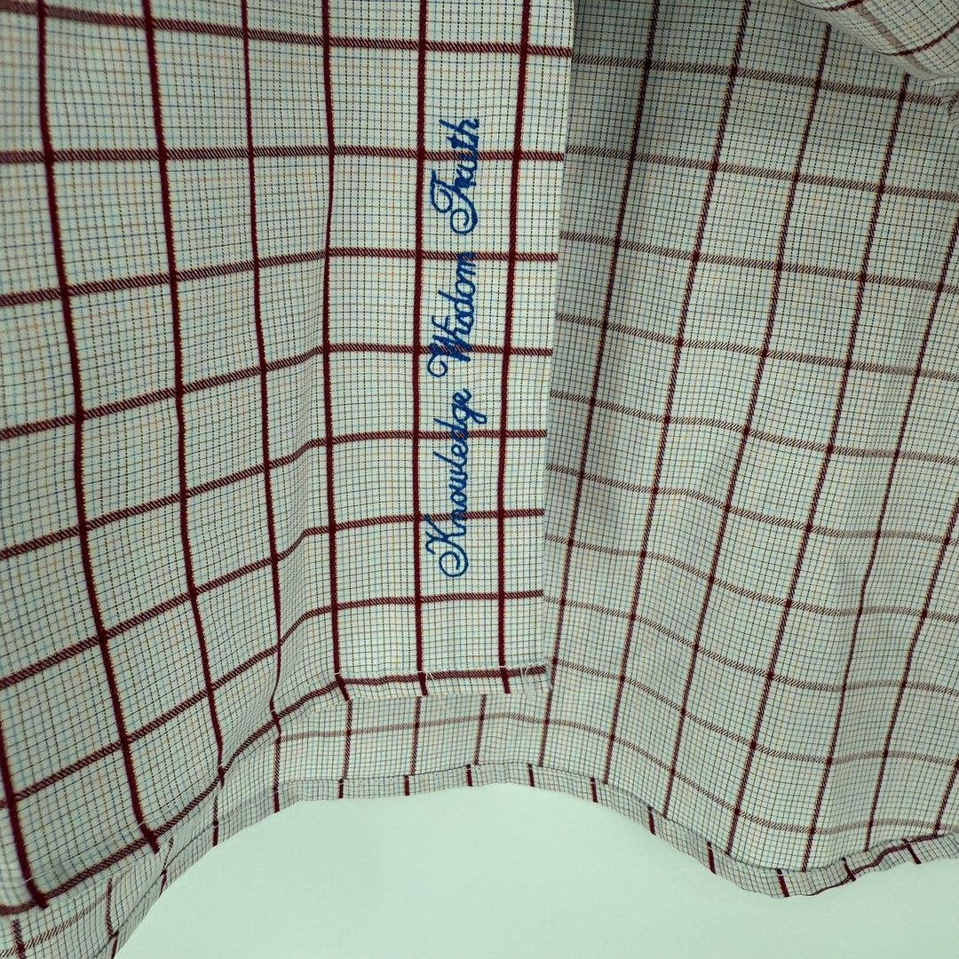 Robert Graham Shirt Mens Large Multicolor Plaid Knowledge Wisdom Faith Button Up