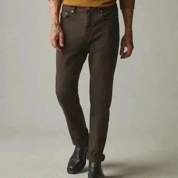American Giant Roughneck Pants Men 32x30 Brown Cotton Stretch 5-Pockets Straight