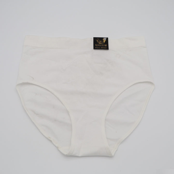 Wacoal B Smooth Seamless Full Brief Panty Womens 7-L White Stretch Ruched Back
