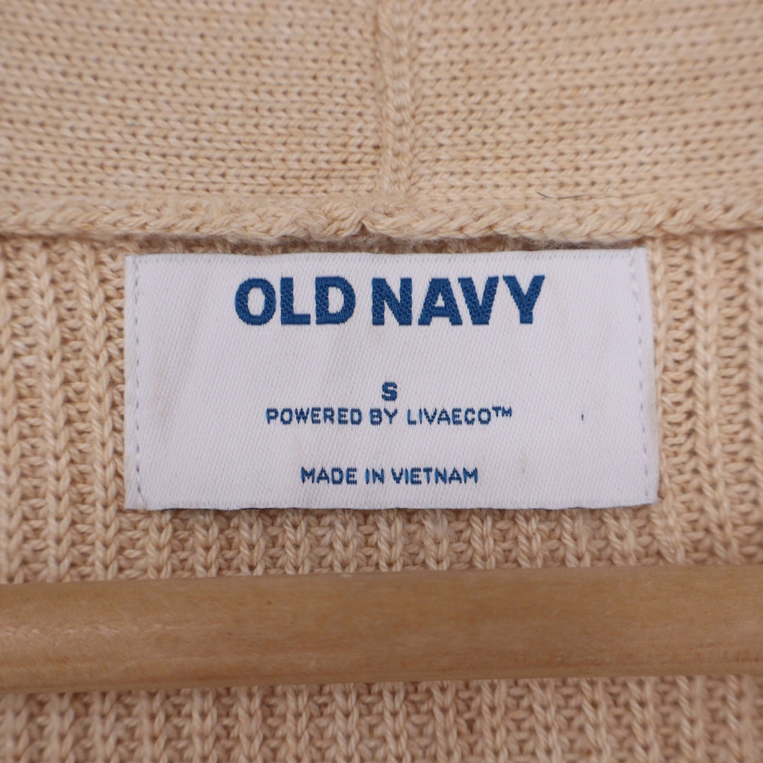 Old Navy Cardigan Women S Livaeco Beige Ribbed Knit Open Front Longline Exc