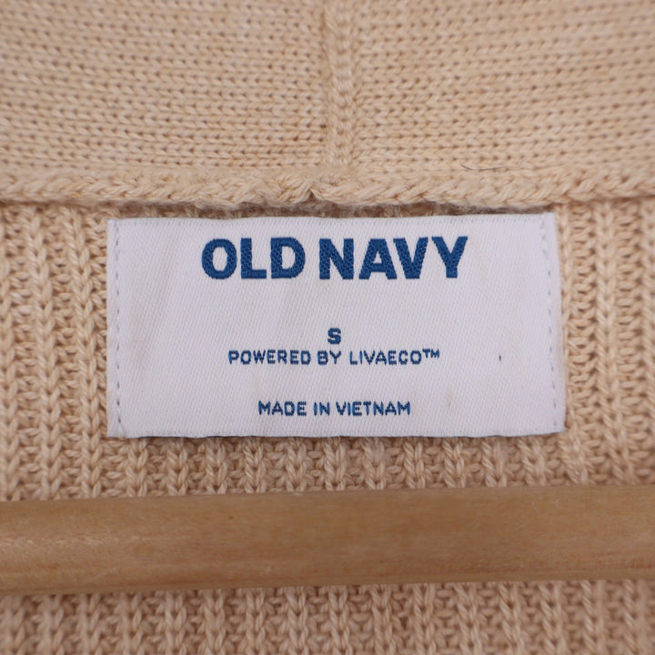 Old Navy Cardigan Women S Livaeco Beige Ribbed Knit Open Front Longline Exc
