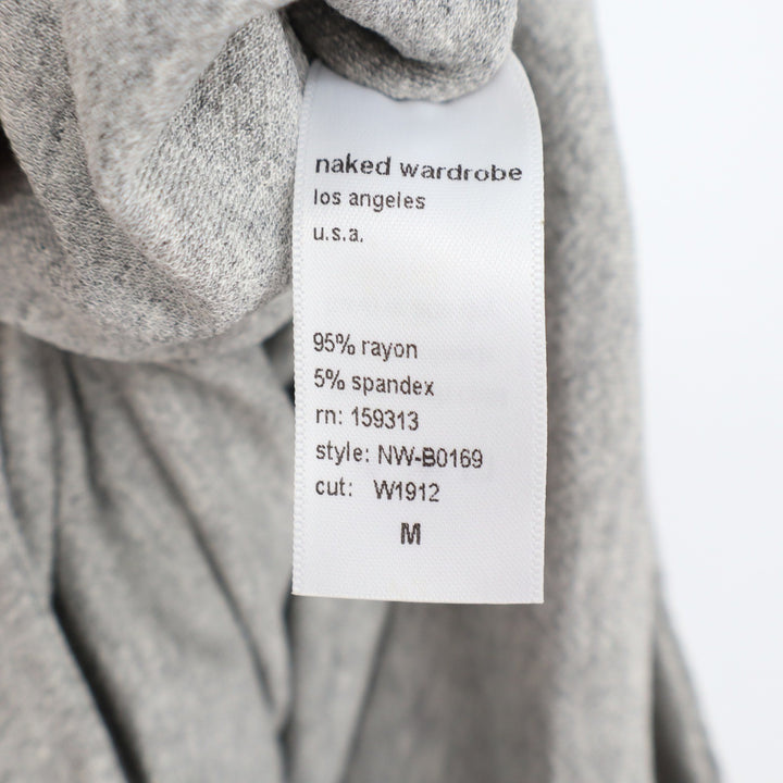 Naked Wardrobe Heather Gray Scoop Neck Sleeveless Thong Bodysuit M