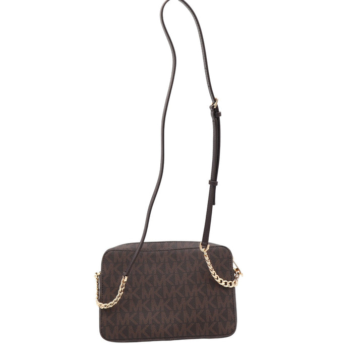 Michael Kors Jet Set Large East West Crossbody Bag Brown Monogram Logo Print