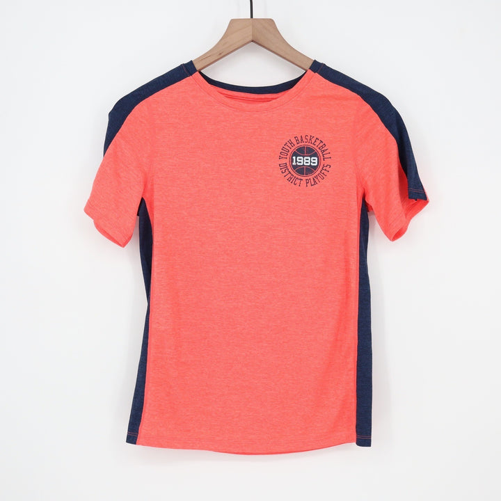 DSG Boys Pieced Graphic Movement Tee Cabana Coral Orange Navy Blue Size L 14-16