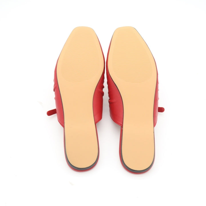 Steve Madden Gisele Red Leather Ruched Mary Jane Flat Mules Womens 8.5M
