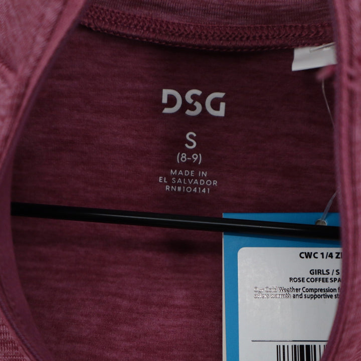 DSG Girls Rose Coffee Spacedye Cold Weather Compression 1/4 Zip Pullover Size S