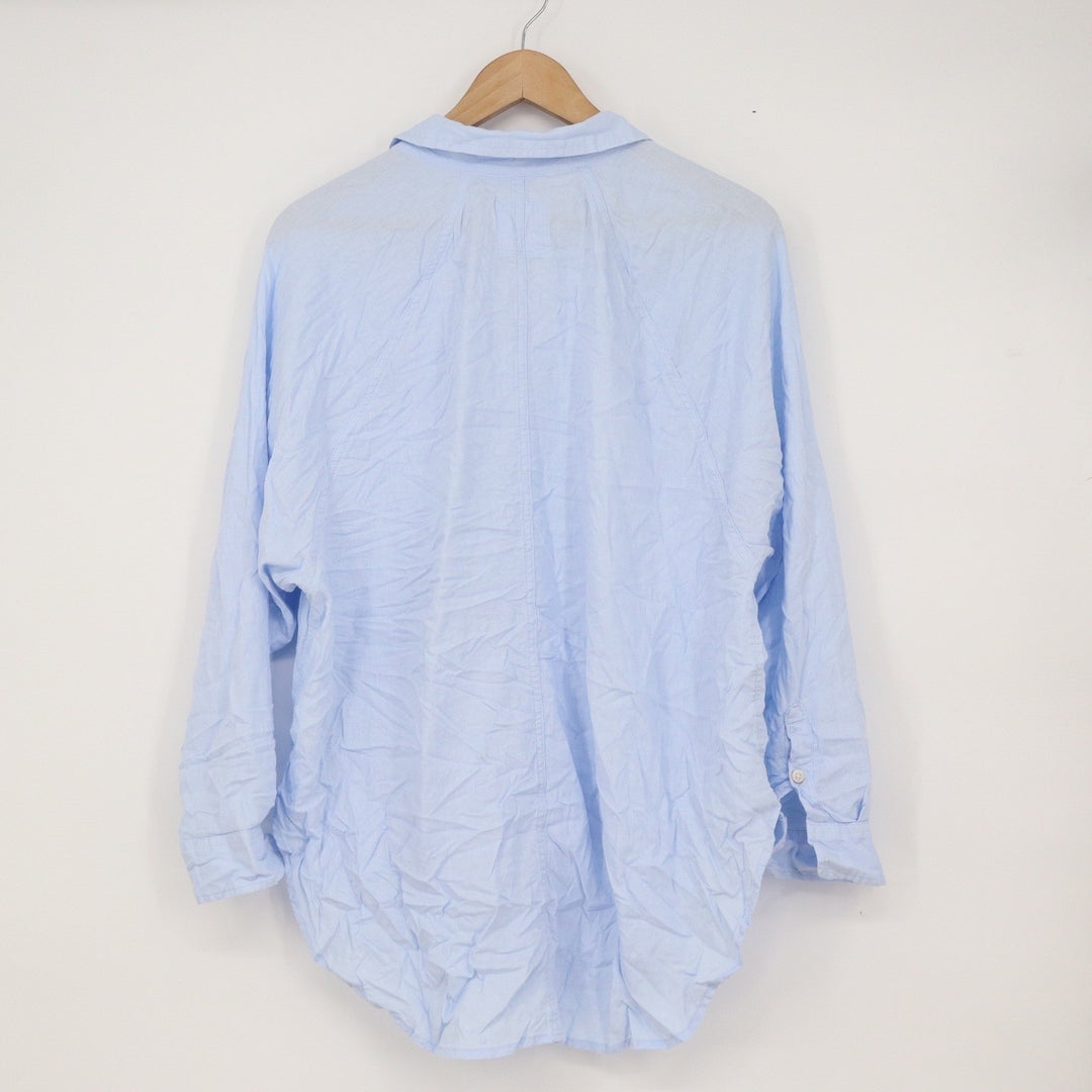 Aerie Light Blue Linen Blend Button Down Shirt Long Sleeve XS