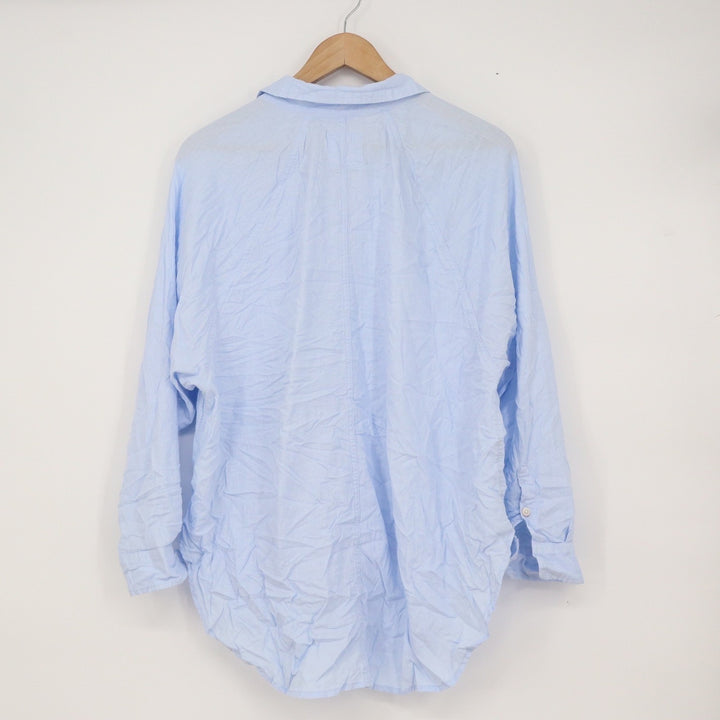 Aerie Light Blue Linen Blend Button Down Shirt Long Sleeve XS