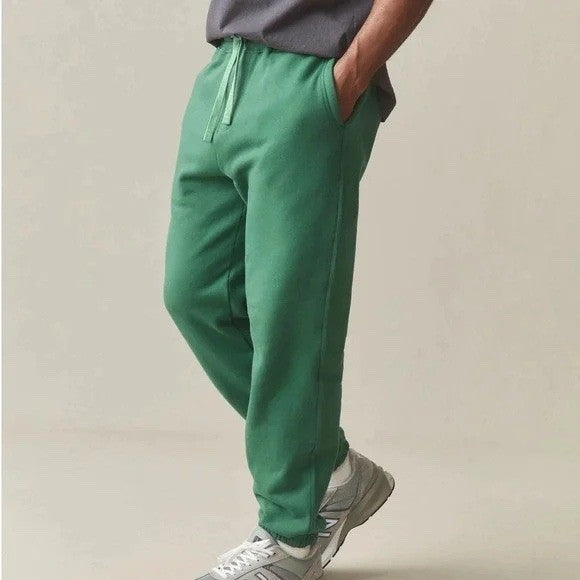 American Giant Classic Sweatpants Mens L Green Cotton Fleece Drawstring Waist