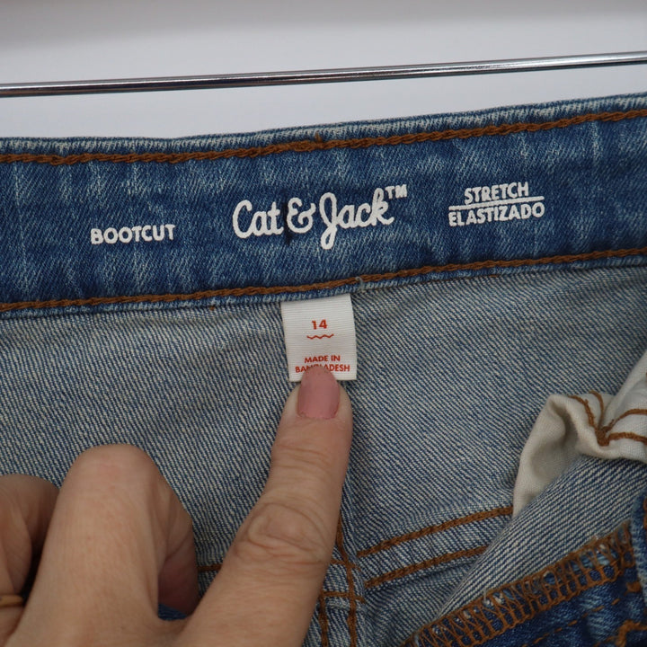 Cat & Jack Girls Medium Wash Bootcut Stretch Denim Jeans Size 14