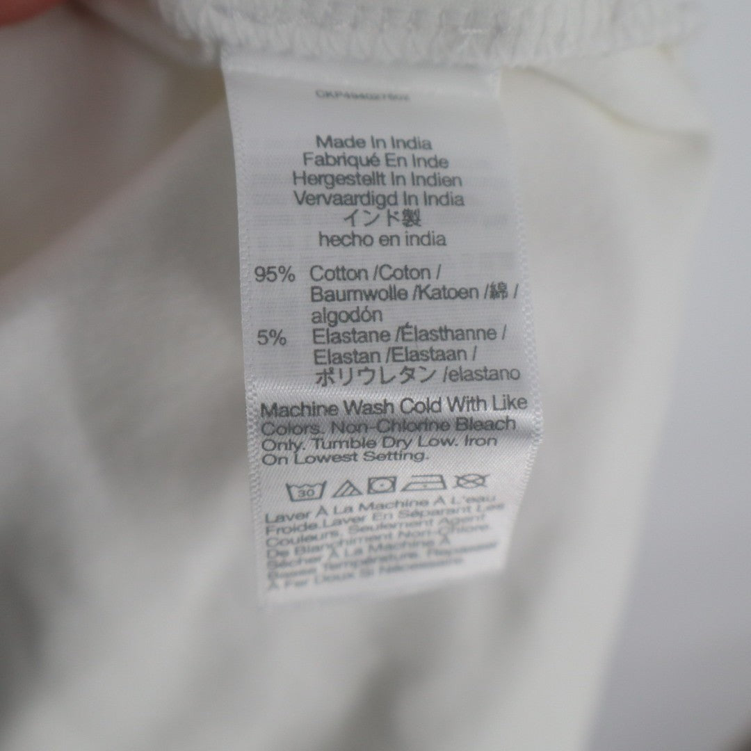 Madewell Elbow Sleeve Boatneck Tee Shirt Womens Small Eyelet White Side Slit