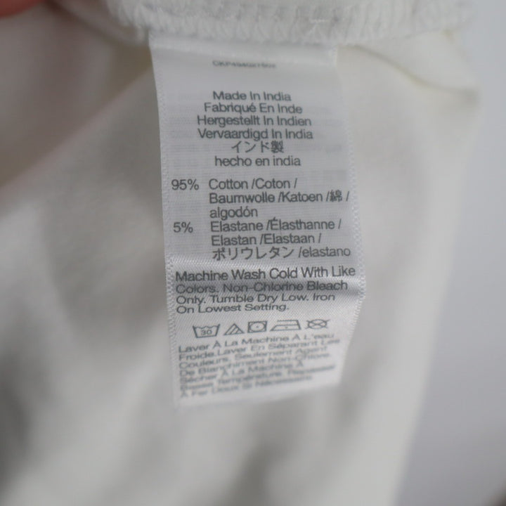 Madewell Elbow Sleeve Boatneck Tee Shirt Womens Small Eyelet White Side Slit
