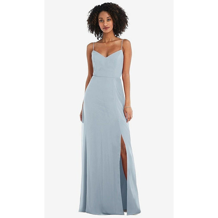 After Six Tie-Back Cutout Maxi Dress With Front Slit In Mist Size 14