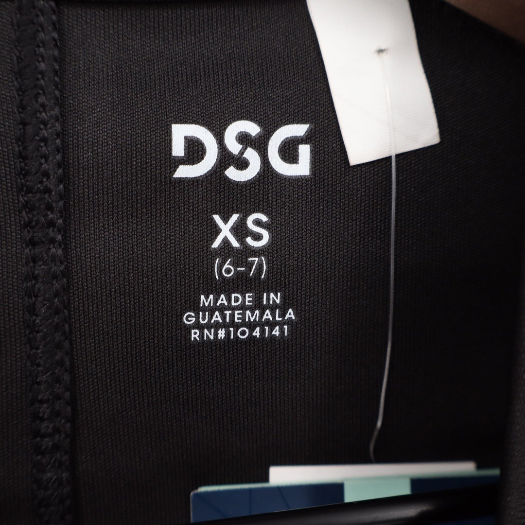 DSG Girls Movement Tee Pure Black Short Sleeve Athletic Shirt XS 6-7