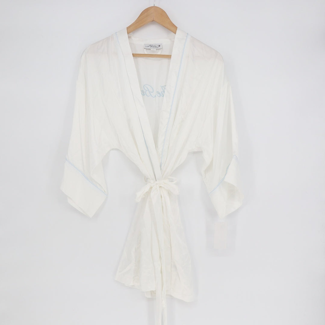 In Bloom by Jonquil The Bride Wrap Robe Womens Medium White 3/4 Dolman Sleeve