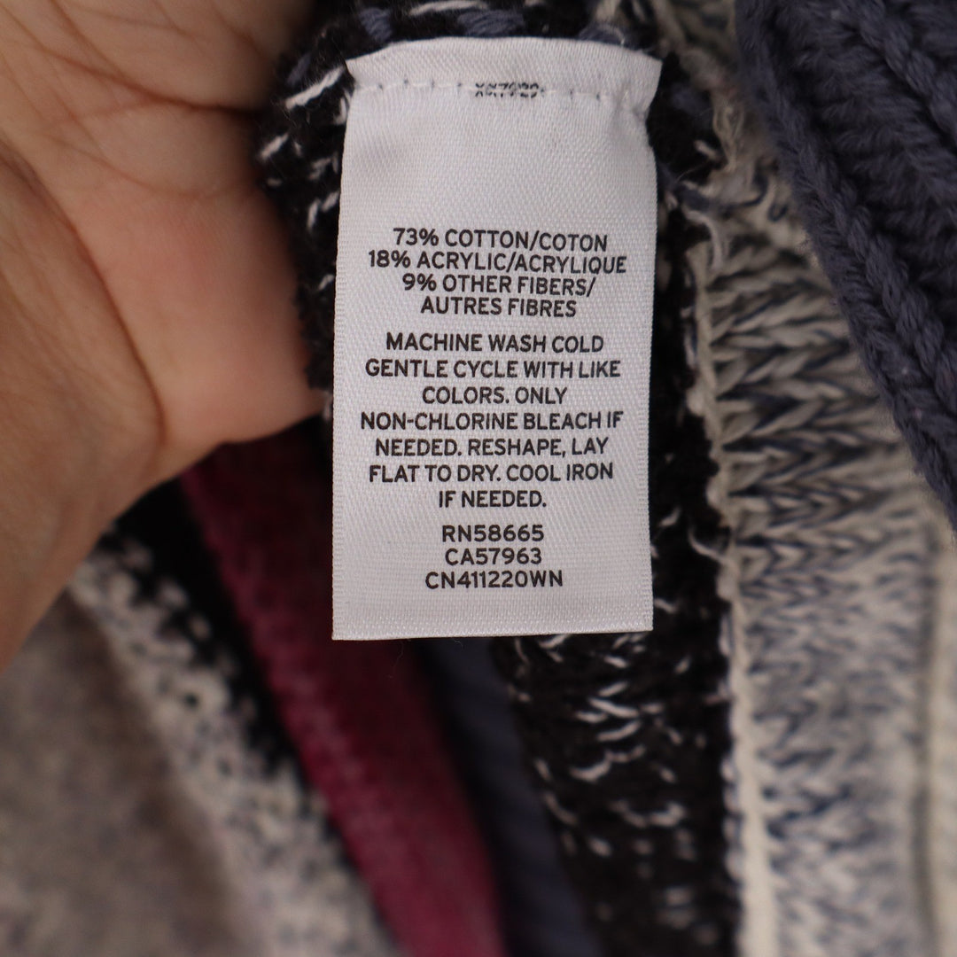 Caslon Womens 3X Striped Knit Sweater Pink Cream Grey Black Scoop Neck