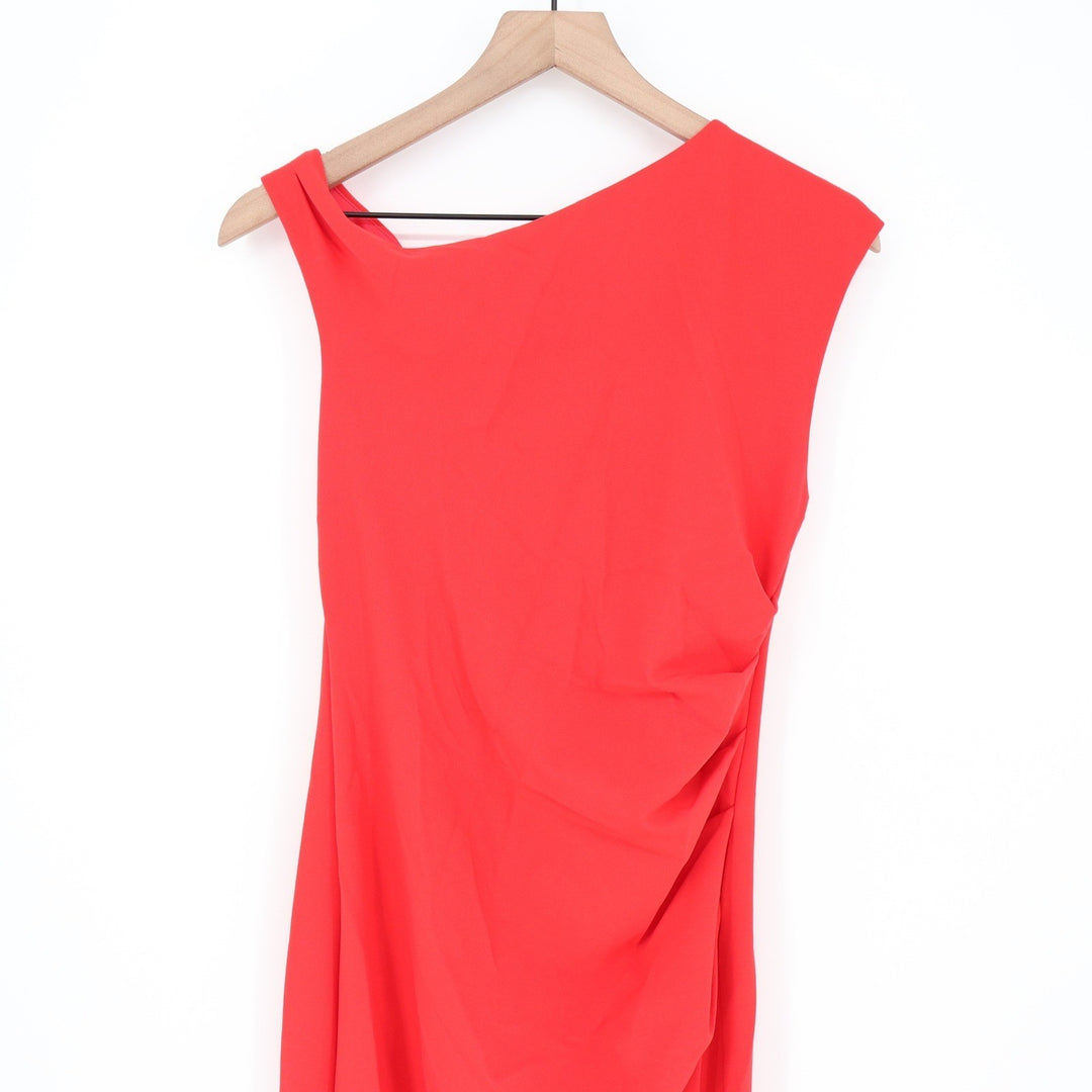 YH & CO Genie Maxi Dress Red Off The Shoulder Ruched Evening Gown Size 8