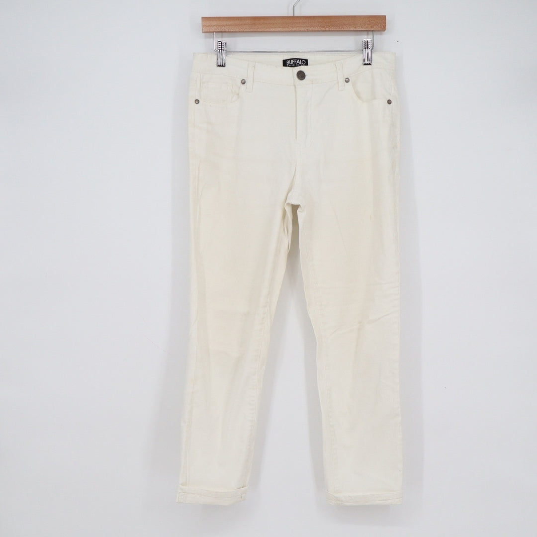 Buffalo David Bitton Daily Mid-Rise Stretch Skinny Ankle Jeans Off-White 10