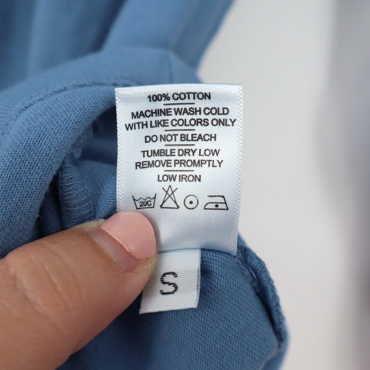 American Giant Blue Cotton Long Sleeve Pocket T Shirt Size S Made in USA