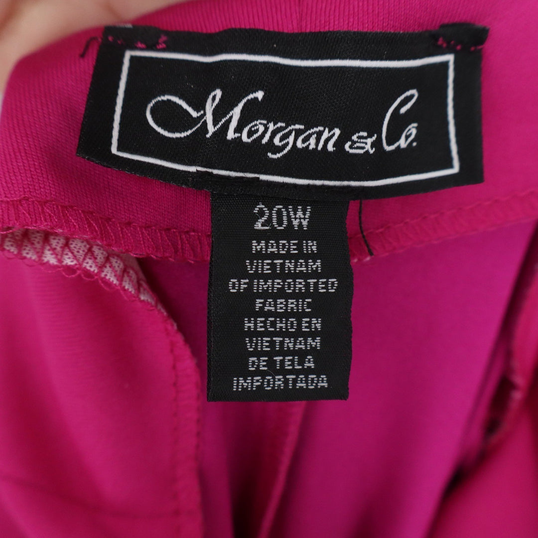 Morgan & Co Fuchsia Pink Crisscross Back Formal Gown Maxi Dress 20W